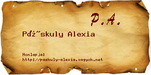 Páskuly Alexia névjegykártya